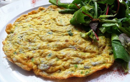 omelette made with seasonal baby fish; sardines, anchovies, in Vieux Nice